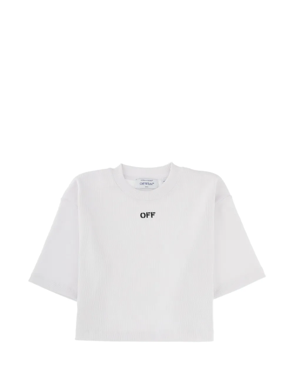 Off-White cropped ribbed top - Bianco