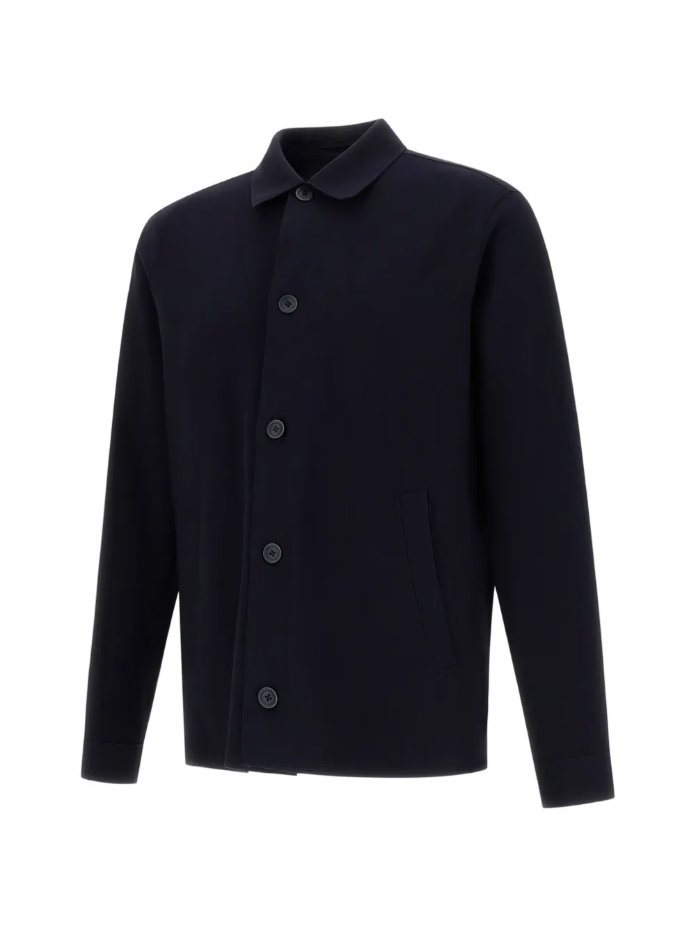  Herno Point-collar Buttoned Cardigan - Blue 
