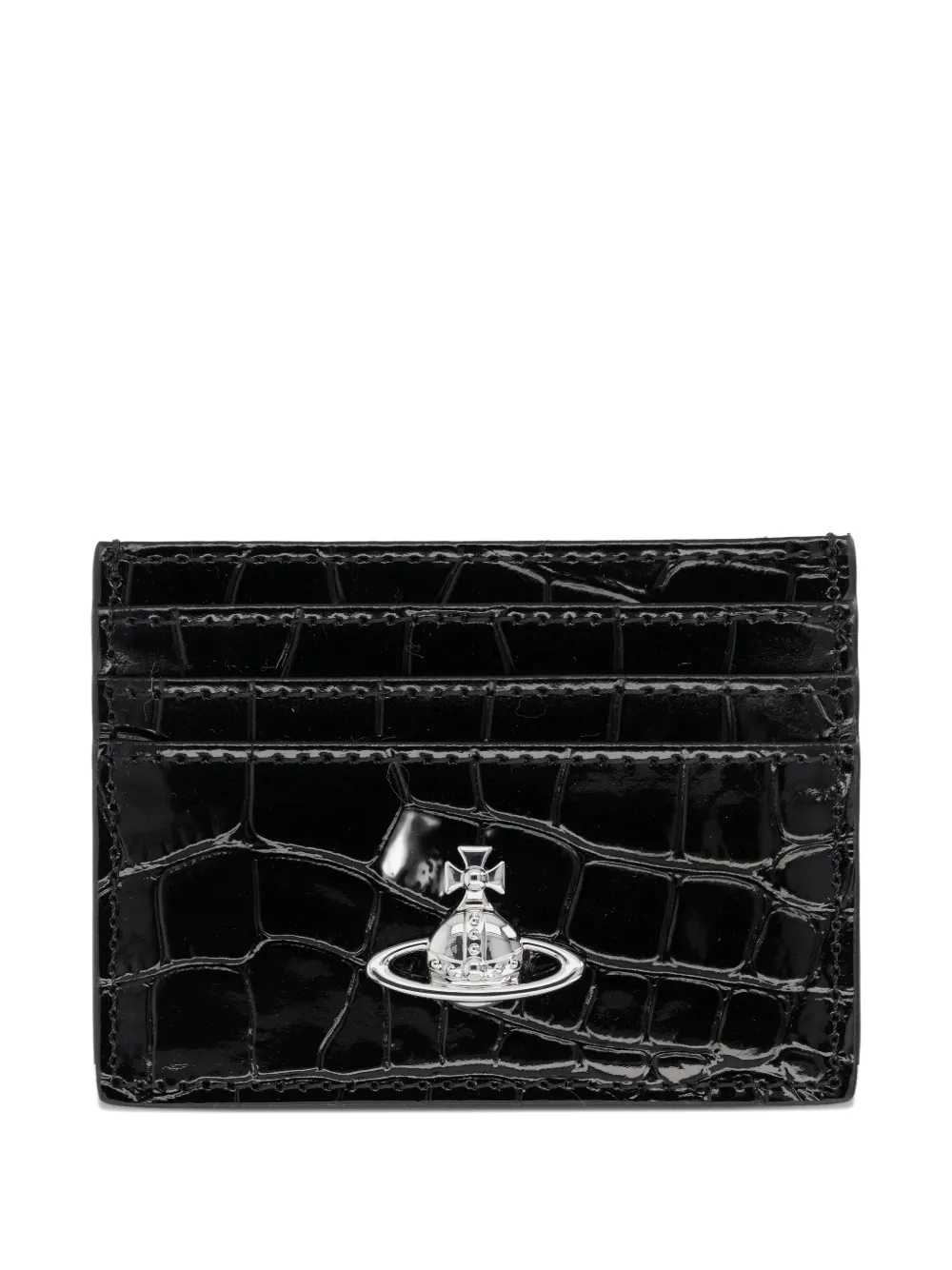 Vivienne Westwood crocodile-effect Orb wallet - Nero