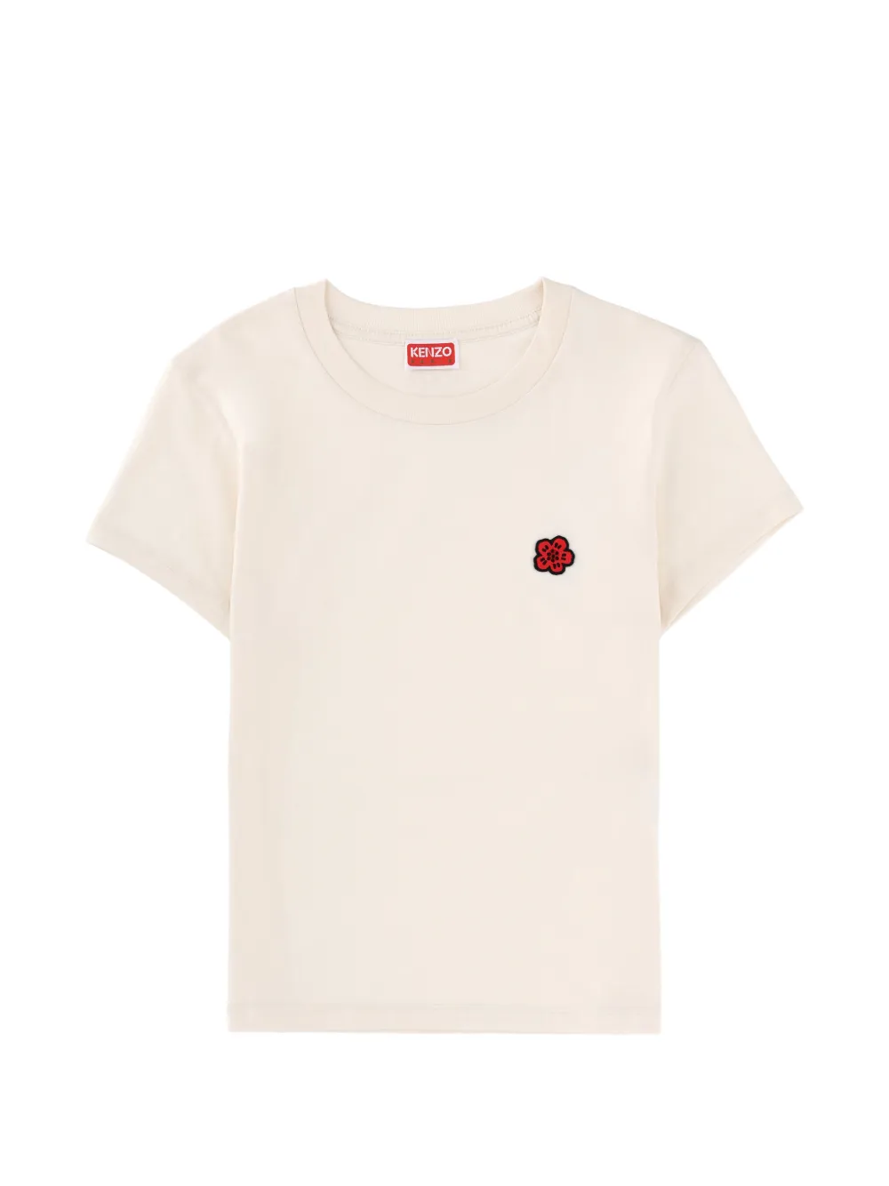 Kenzo flower-appliqué T-shirt - Toni neutri