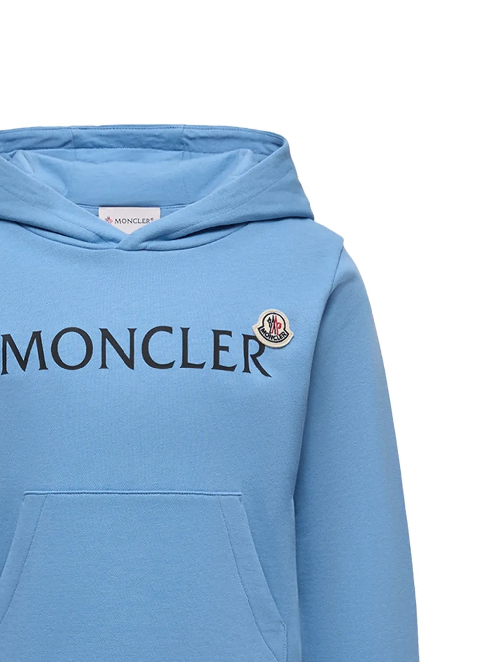 Moncler Enfant Hoodie met logodetail Blauw