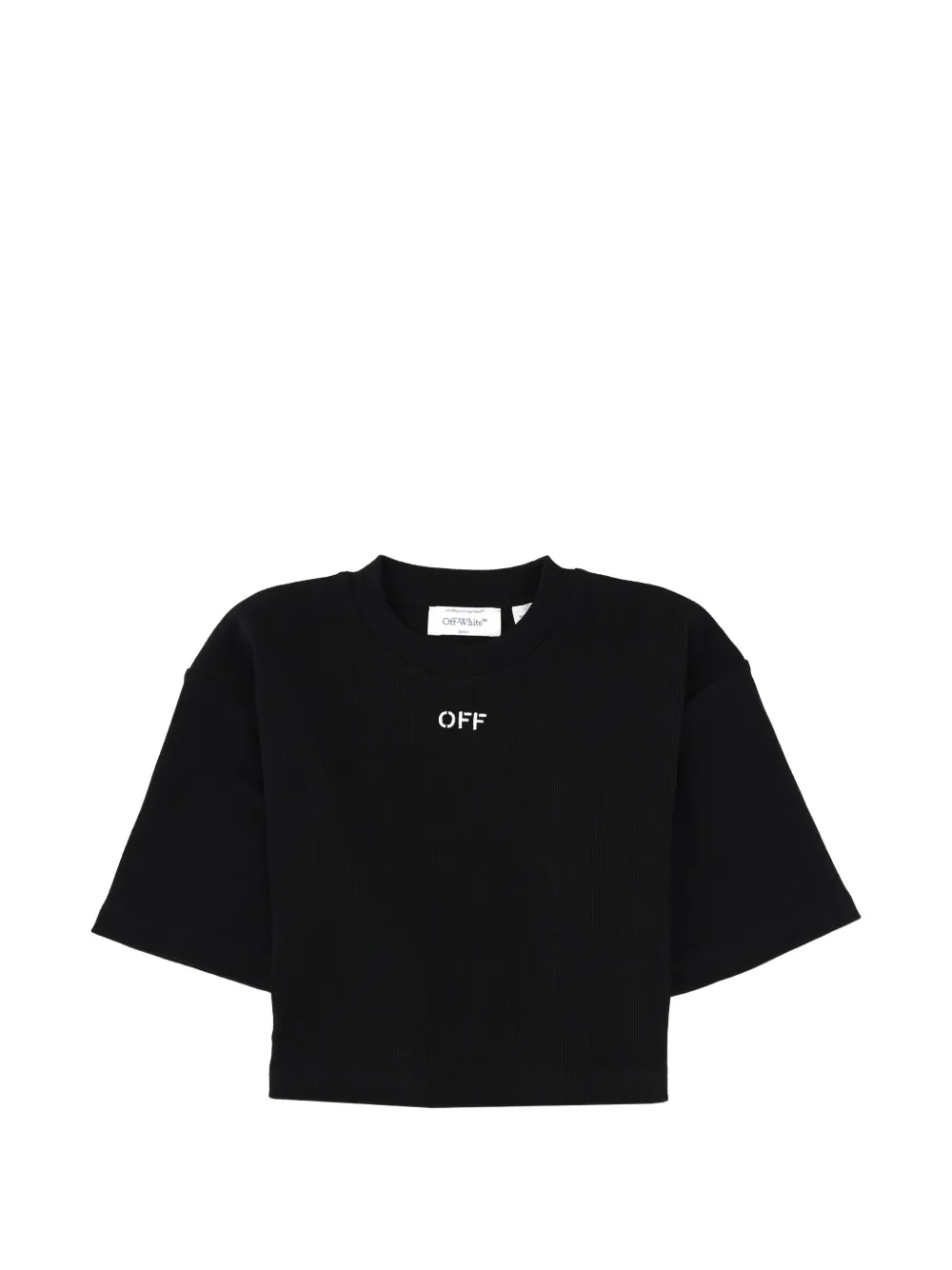 Off-White logo-detail cropped T-shirt - Nero