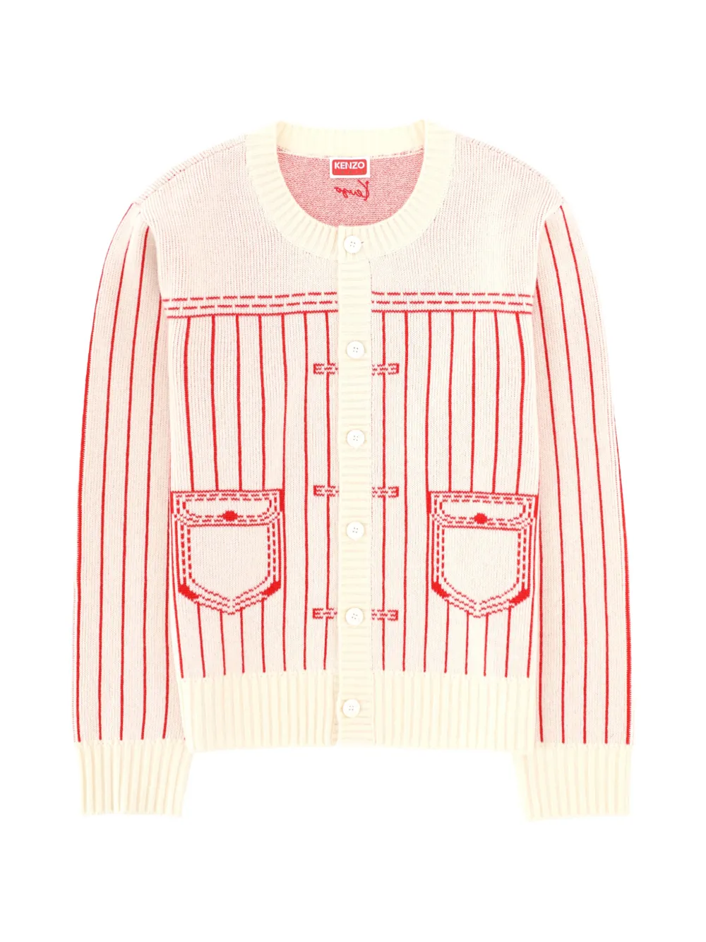 Kenzo pockets striped cardigan - Toni neutri