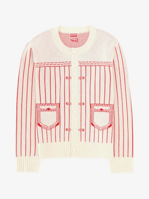Kenzo Gestreifter Cardigan mit Taschen