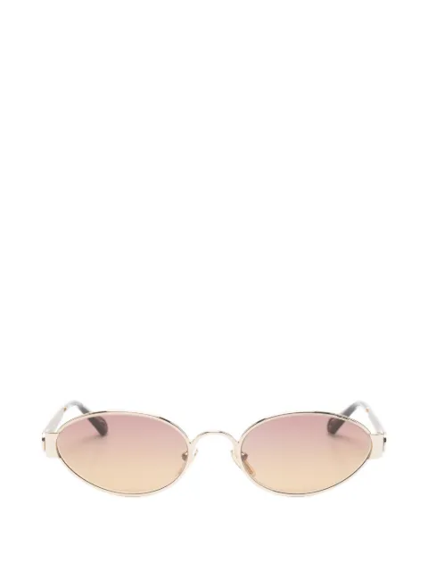 Chloé golden oval-frame sunglasses