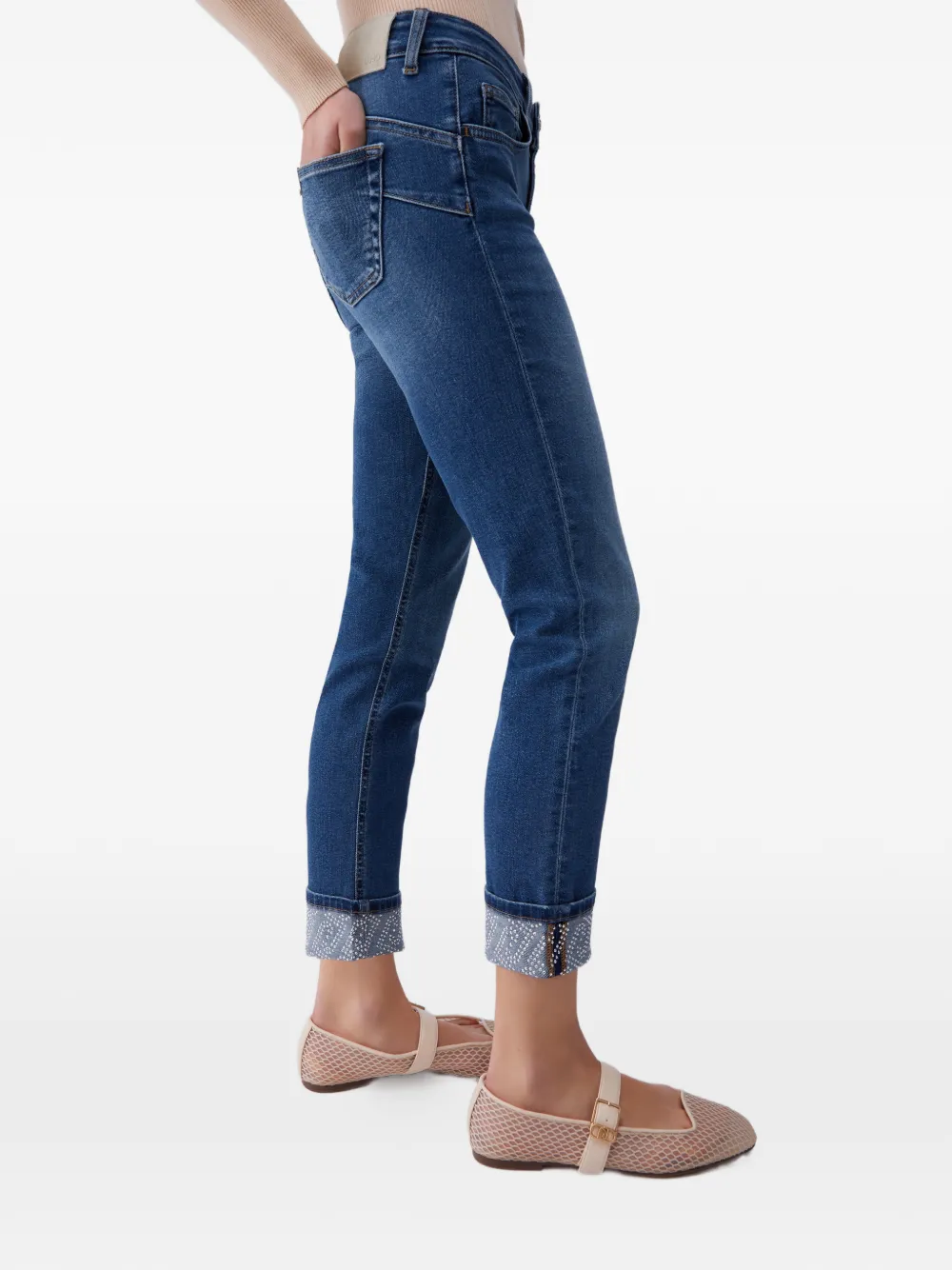 LIU JO Jeans met vijf zakken en stras-applicatie Blauw