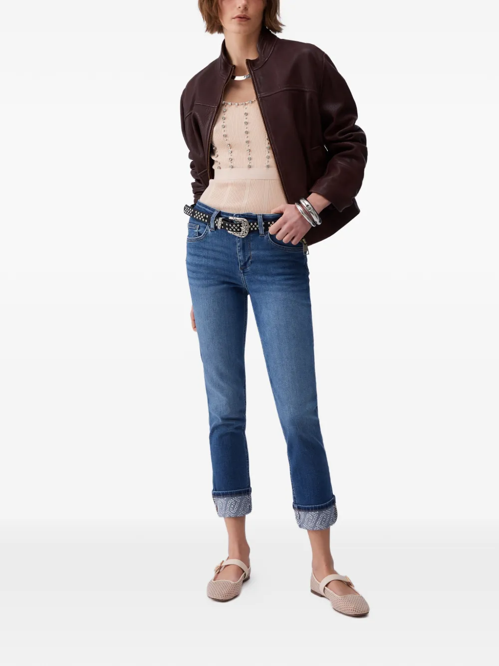 Liu Jo Vaqueros Con Apliques De Strass - Azul 