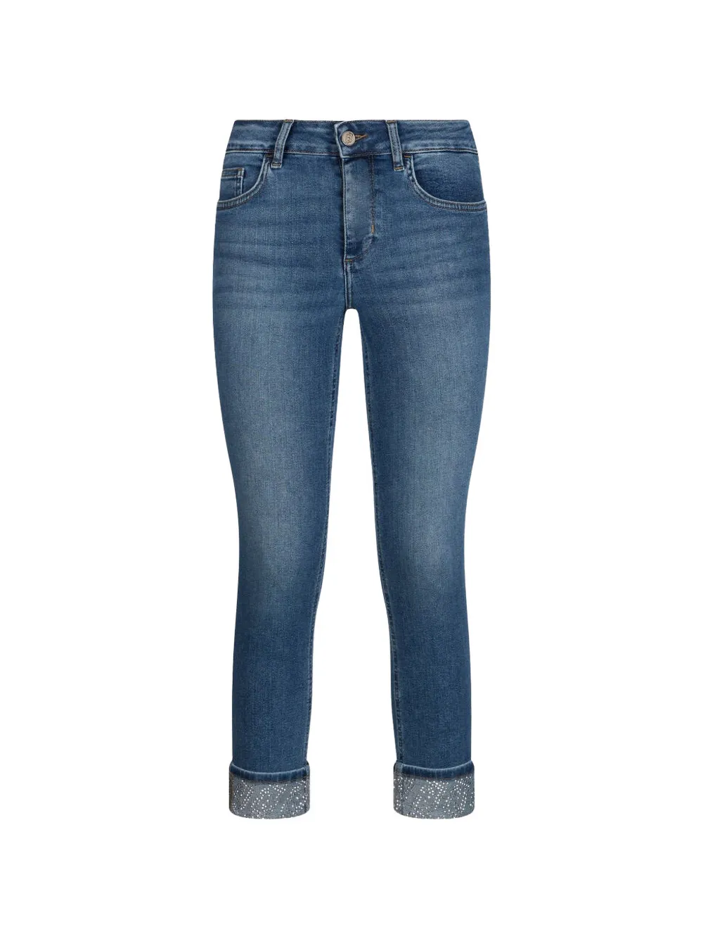 LIU JO rhinestone-appliqué five-pockets jeans - Blau