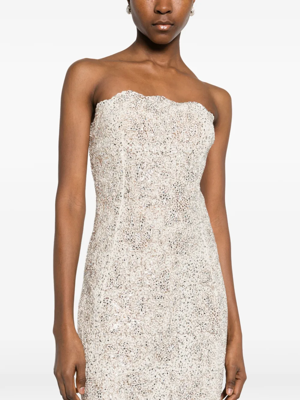 Ermanno Scervino Strapless midi-jurk Beige