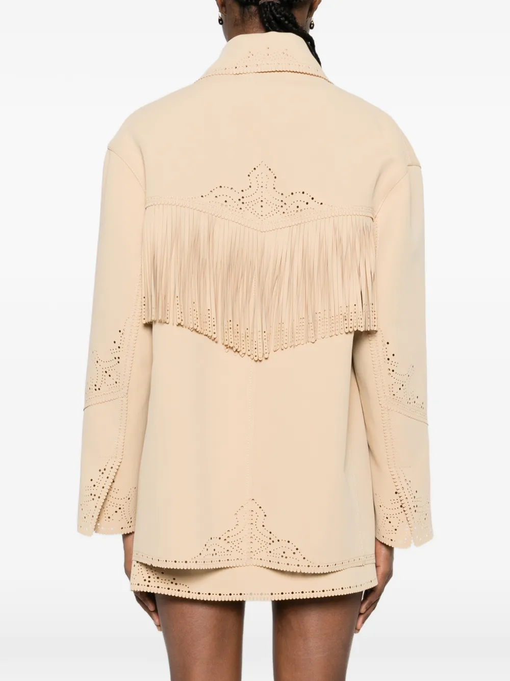 Ermanno Scervino Jas met franje detail Beige
