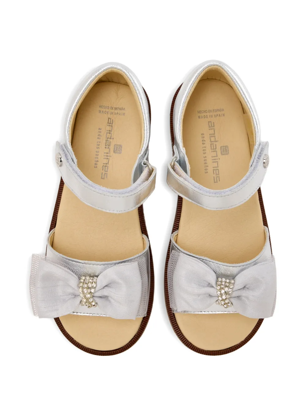 ANDANINES Sandalen verfraaid met strik Zilver