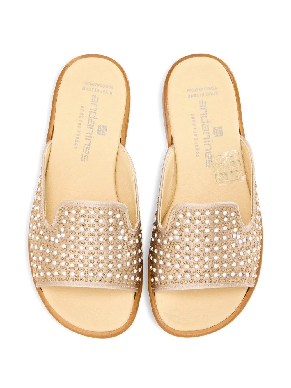 ANDANINES Sandalen verfraaid met kristallen Beige