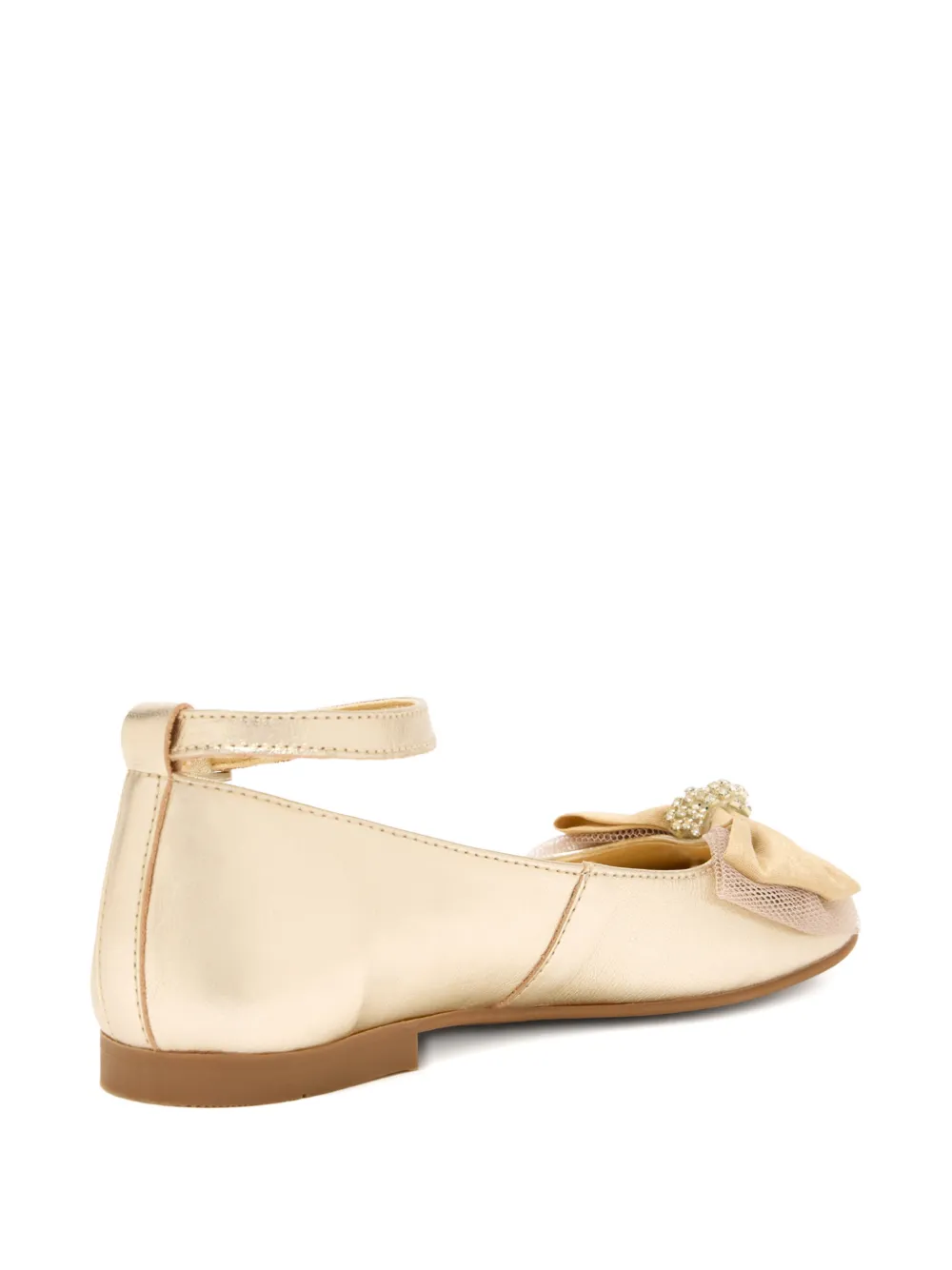 ANDANINES Ballerina's verfraaid met strik Goud