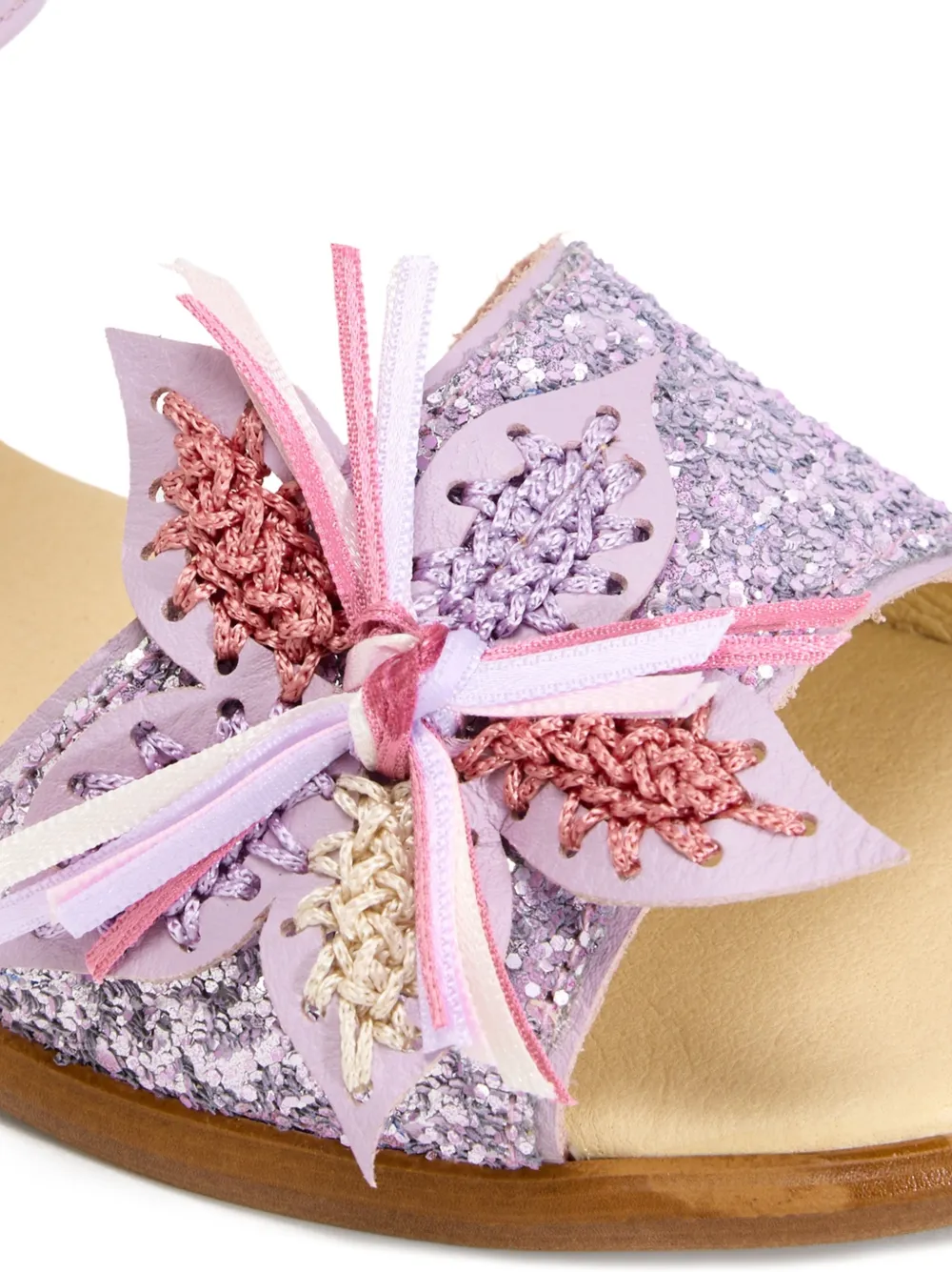 ANDANINES floral glitter sandals Paars