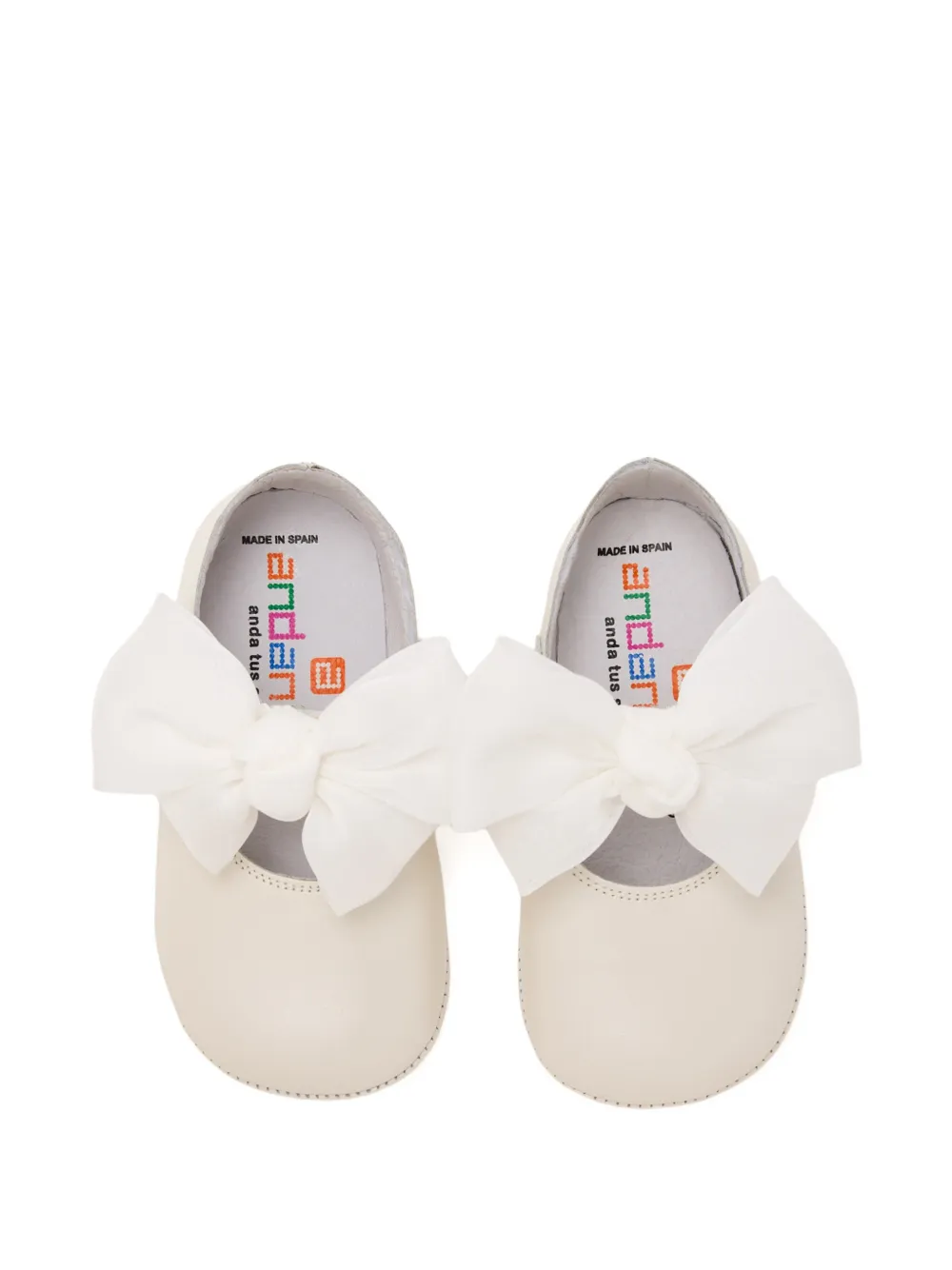 ANDANINES Ballerina's verfraaid met strik Beige