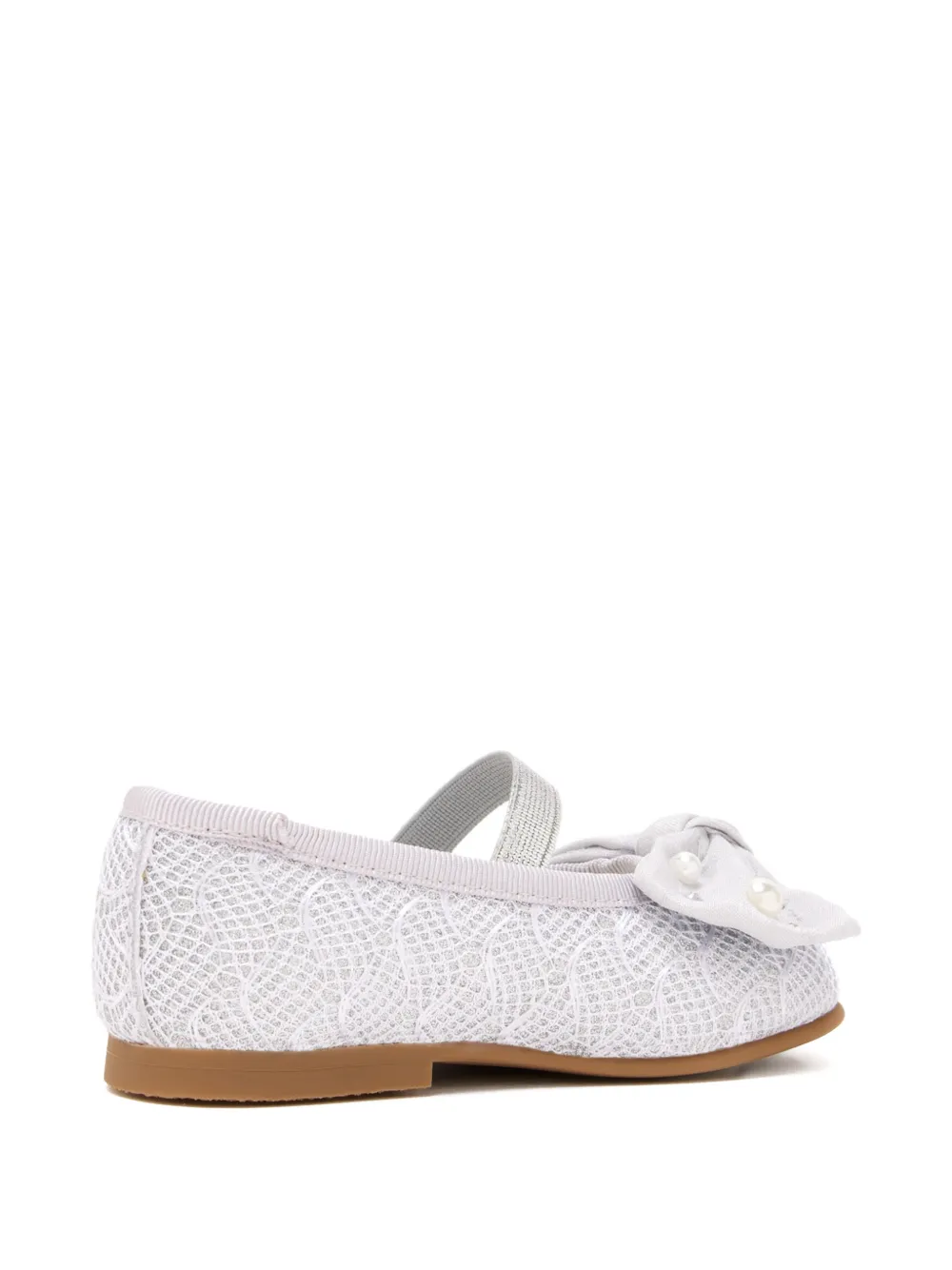 ANDANINES Verfraaide ballerina's met strik Zilver