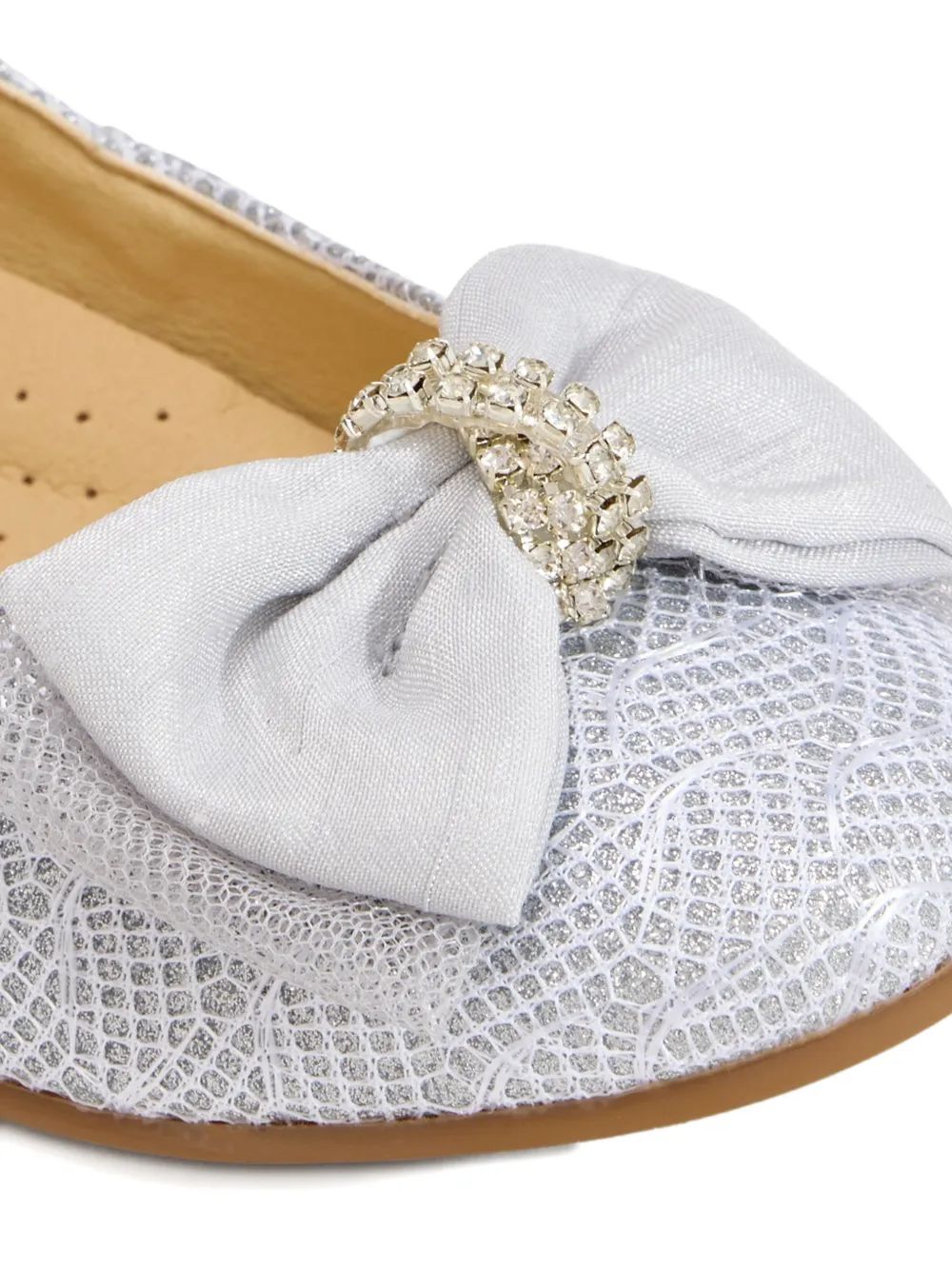 ANDANINES Ballerina's verfraaid met strik Zilver