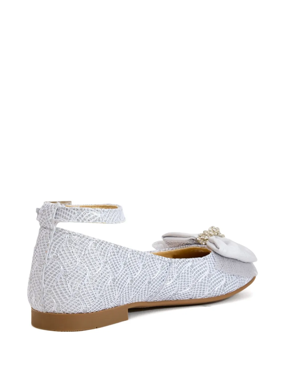 ANDANINES Ballerina's verfraaid met strik Zilver