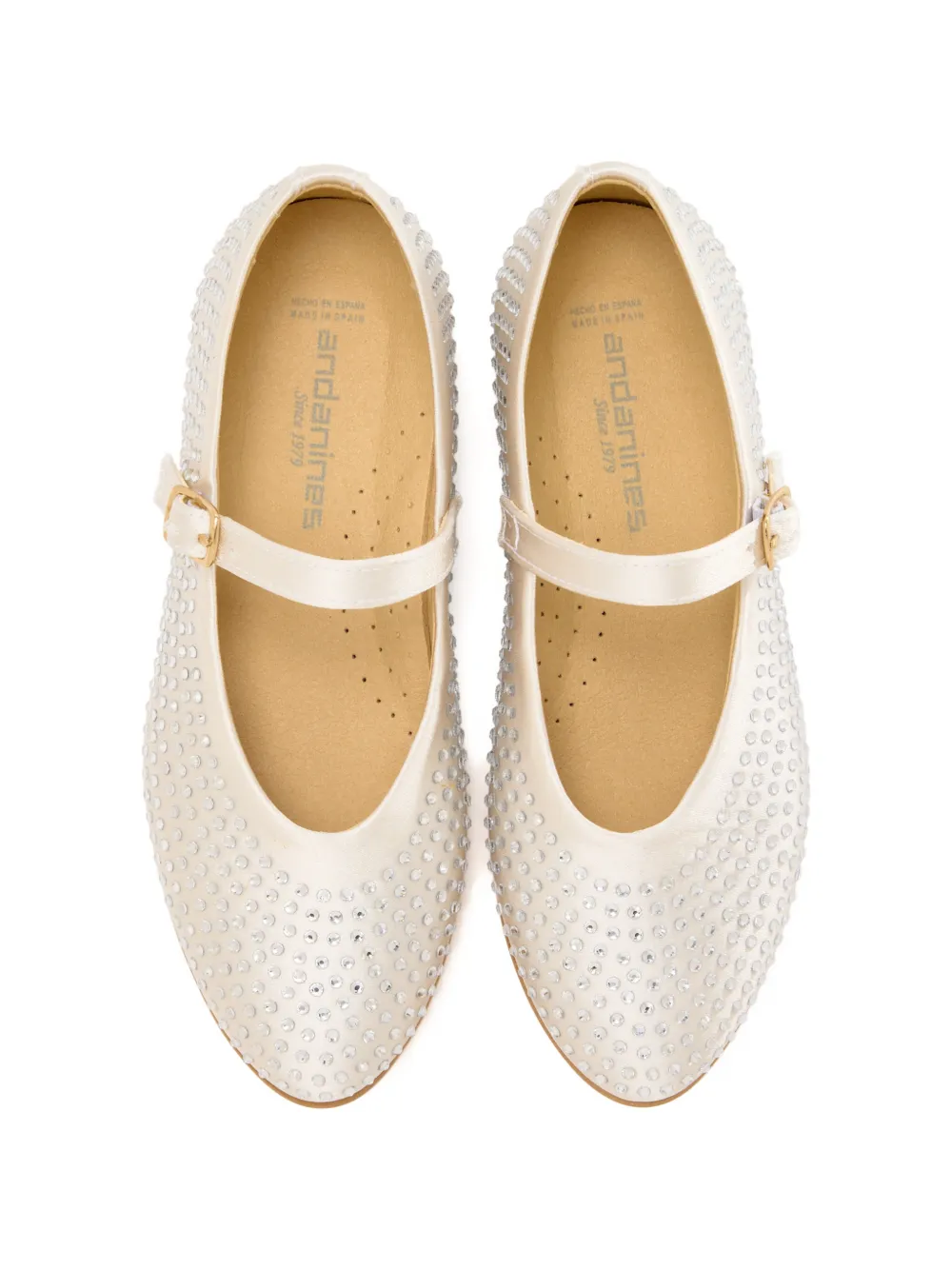 ANDANINES Ballerina's verfraaid met stras Beige