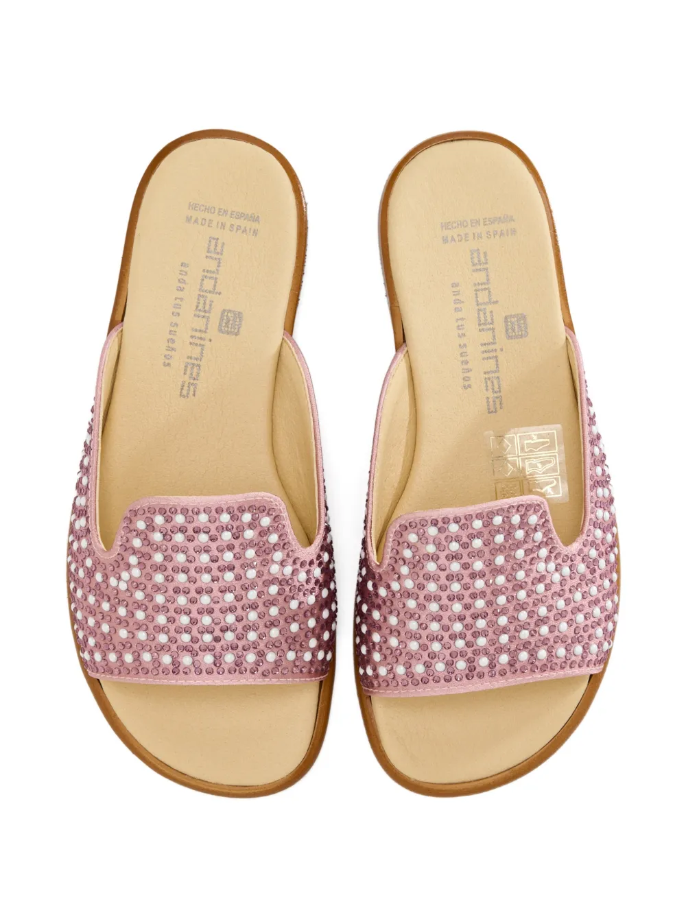 ANDANINES Slippers verfraaid met kristallen Roze