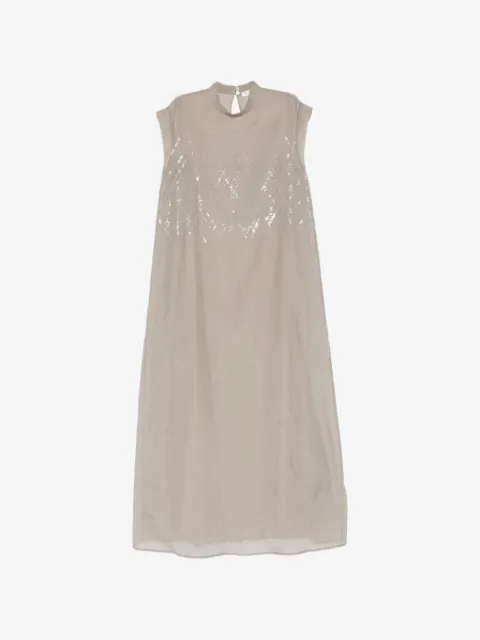 PANICALE vestido largo con detalles de lentejuelas