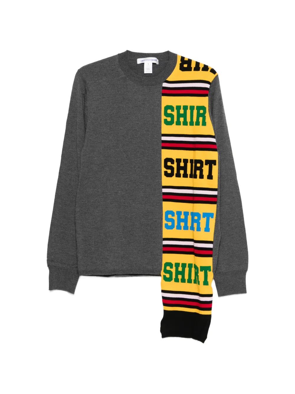 Comme Des Garçons Shirt lettering-panel sweater - Grigio
