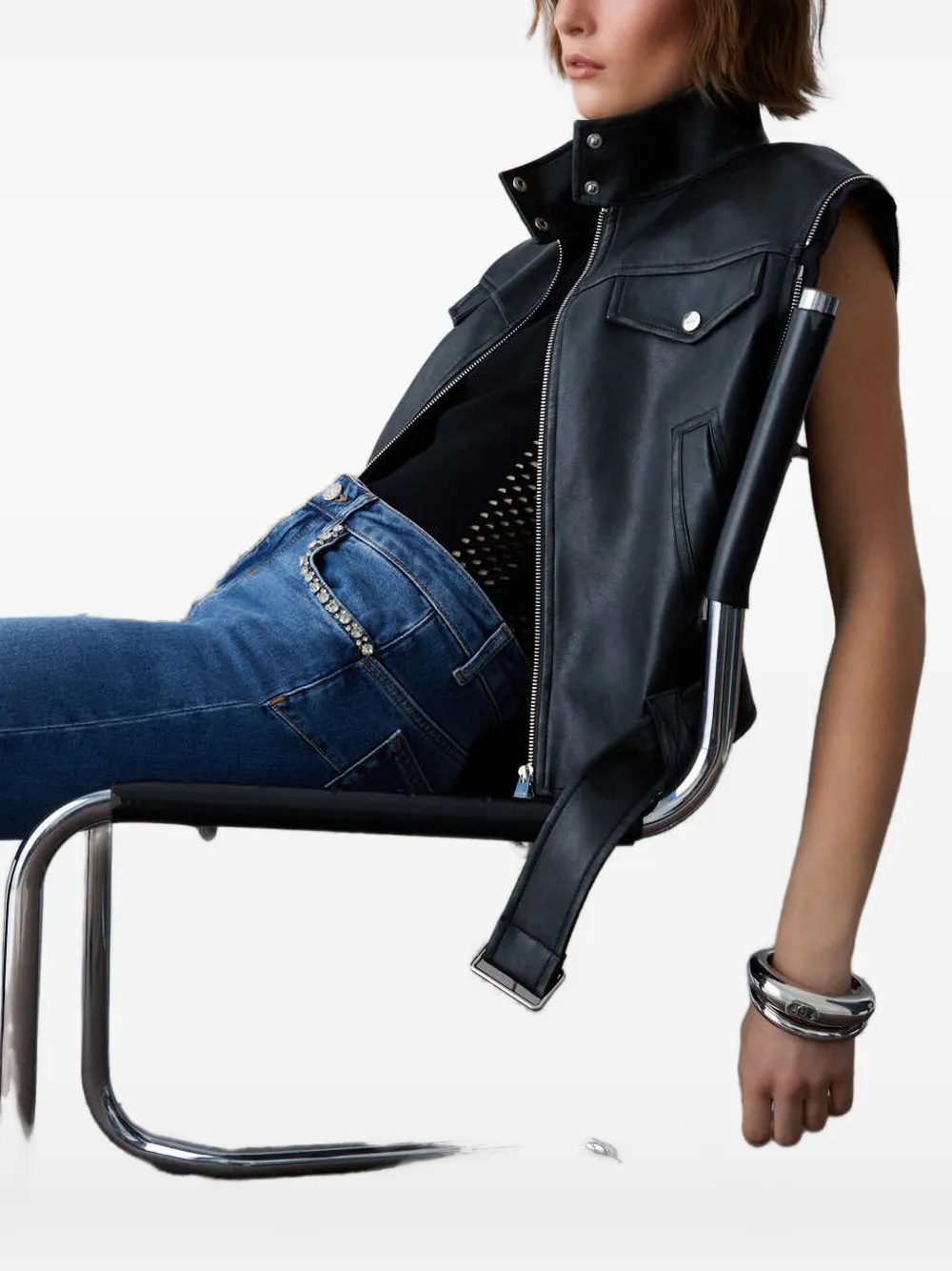 LIU JO Skinny jeans met omgeslagen pijpen Blauw