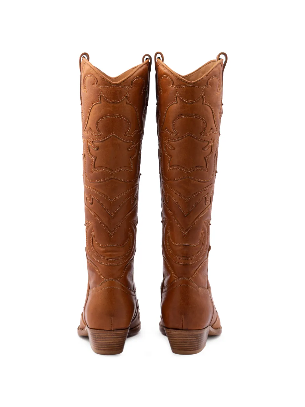  Buttero Flee Stitched-design Cowboy Boots - Brown 