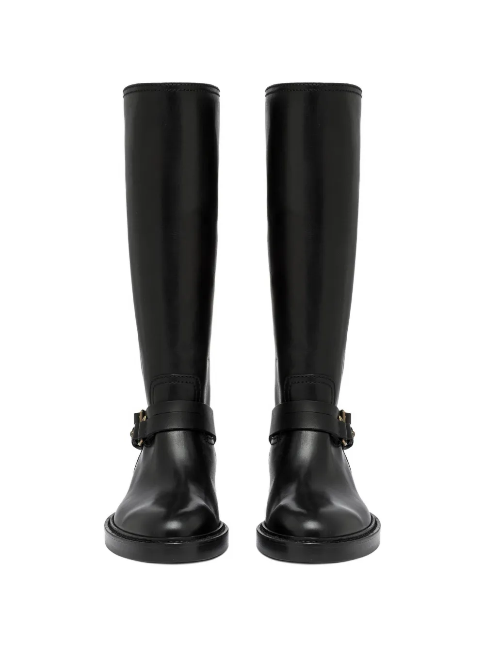 Buttero Laydee buckle-strap knee-high boots Zwart