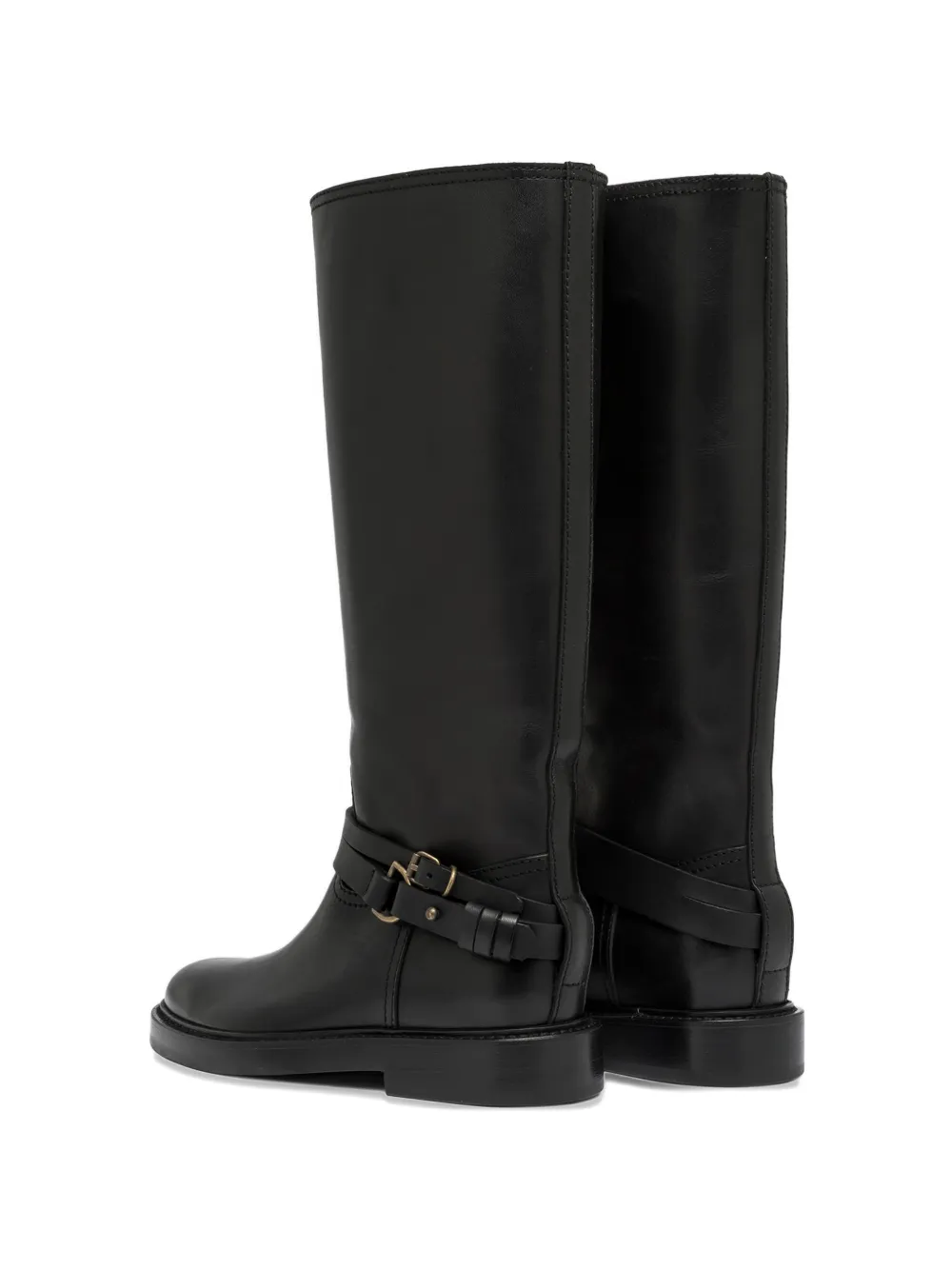 Buttero Laydee buckle-strap knee-high boots Zwart