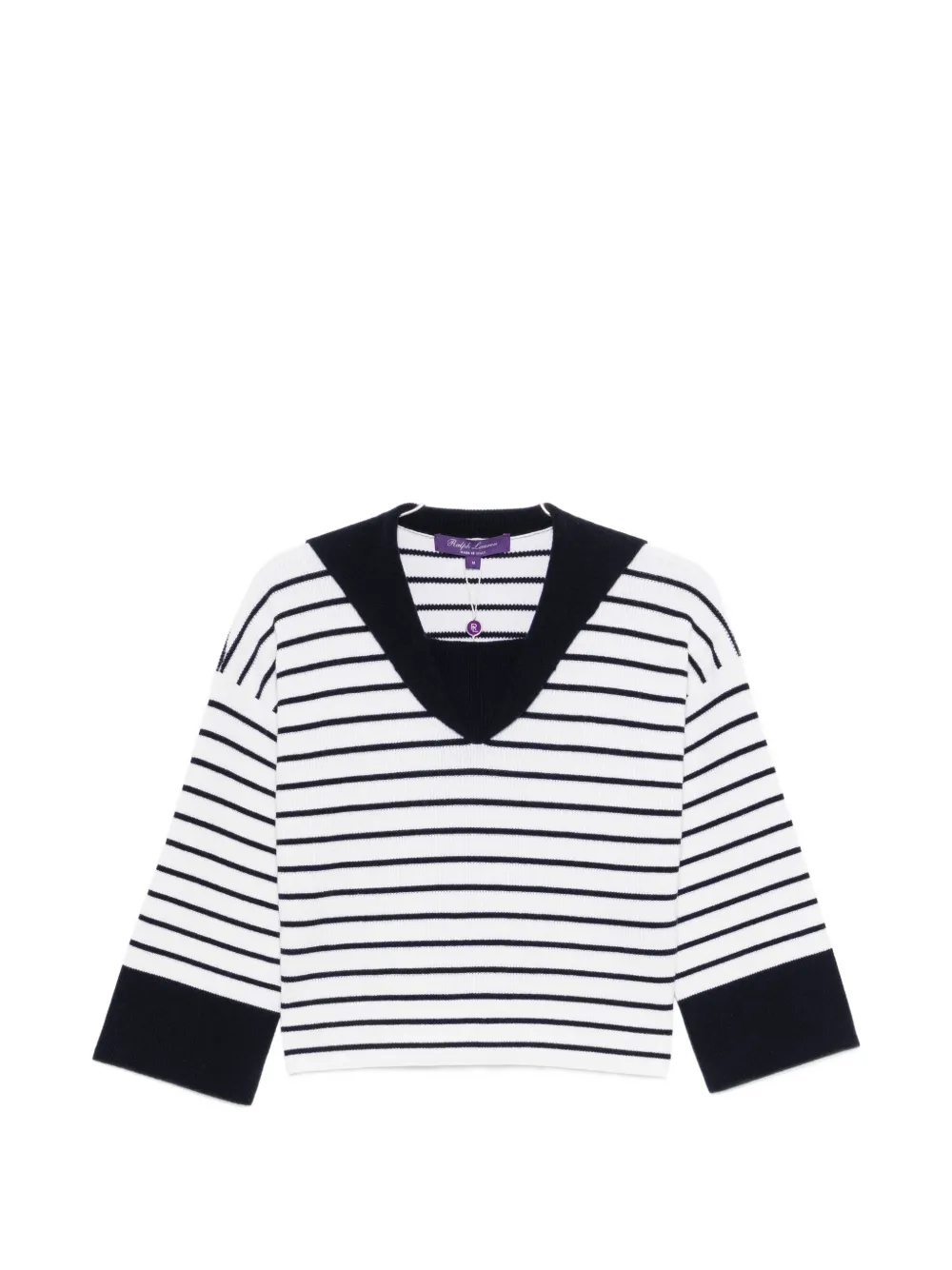 Ralph Lauren Collection striped V-neck sweater - Bianco
