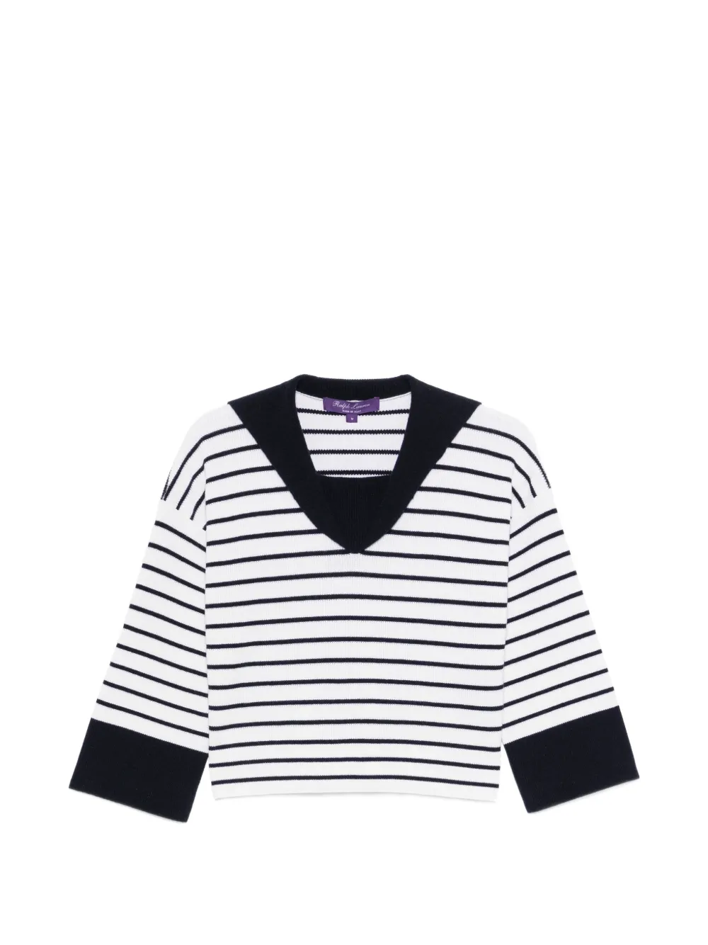 Ralph Lauren Collection striped V-neck sweater - Bianco