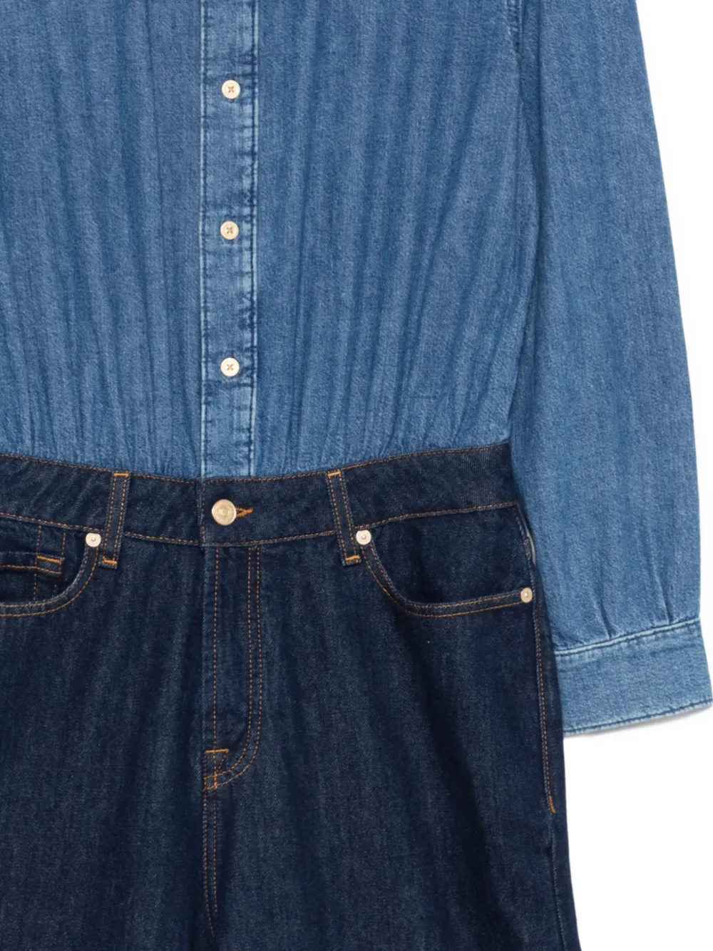  7 For All Mankind Long-sleeve Jumpsuit - Blue 