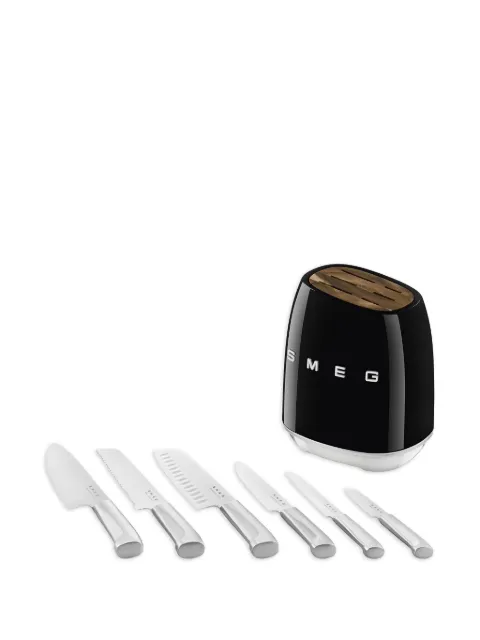 Smeg logo block knife set