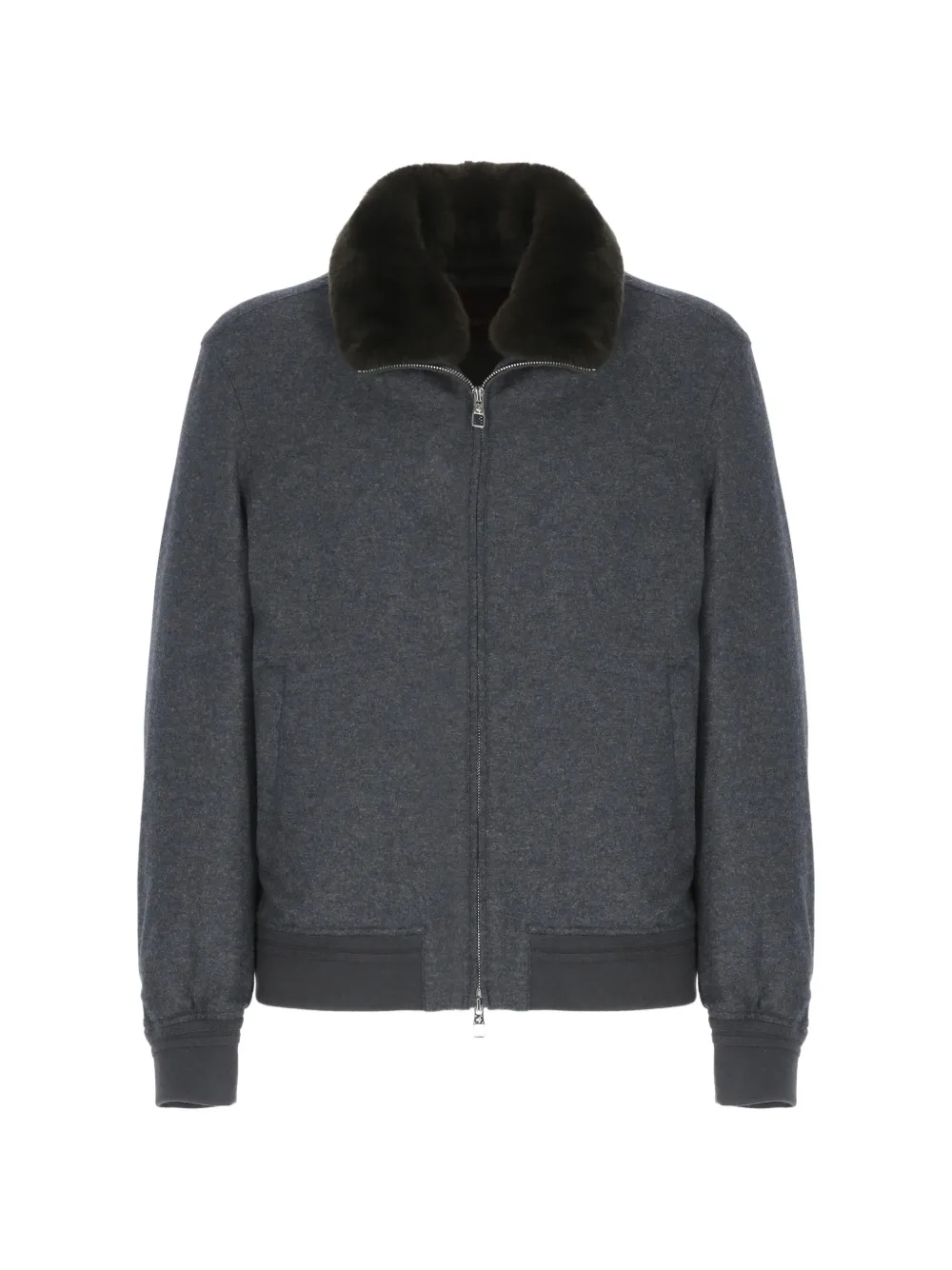 Montecore faux-fur collar zip jacket - Grigio