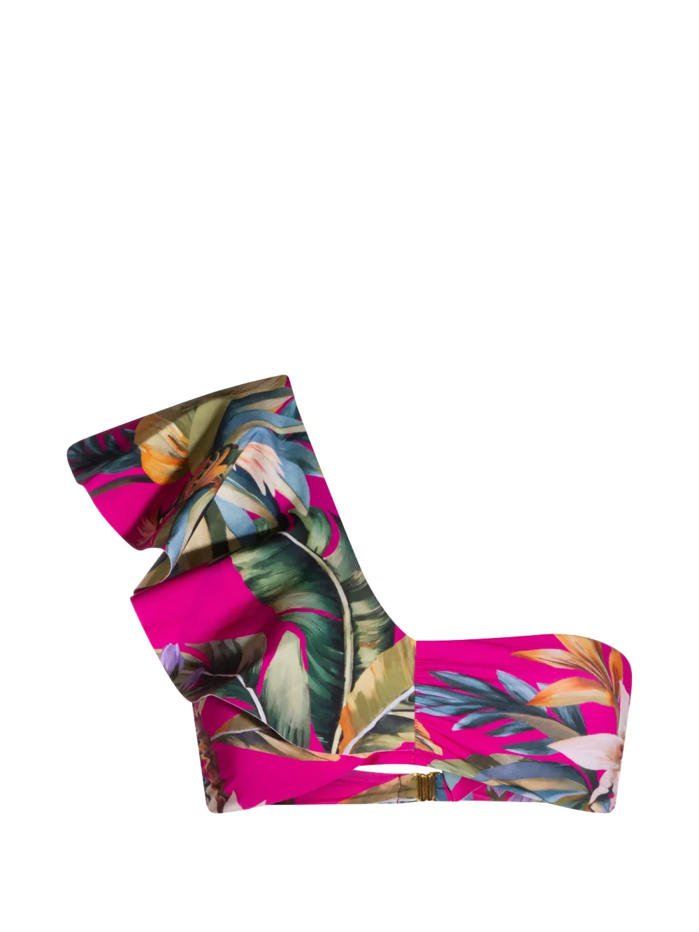 FARM Rio ruffled floral-print bikini top - Rosa