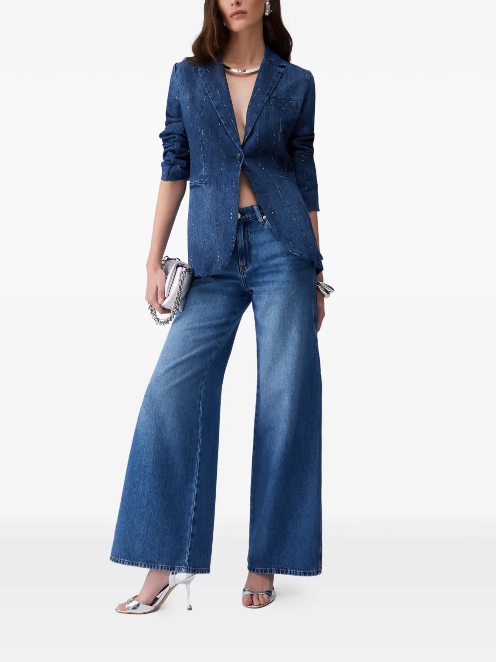  Liu Jo V-neck Button-fastening Blazer - Blue 