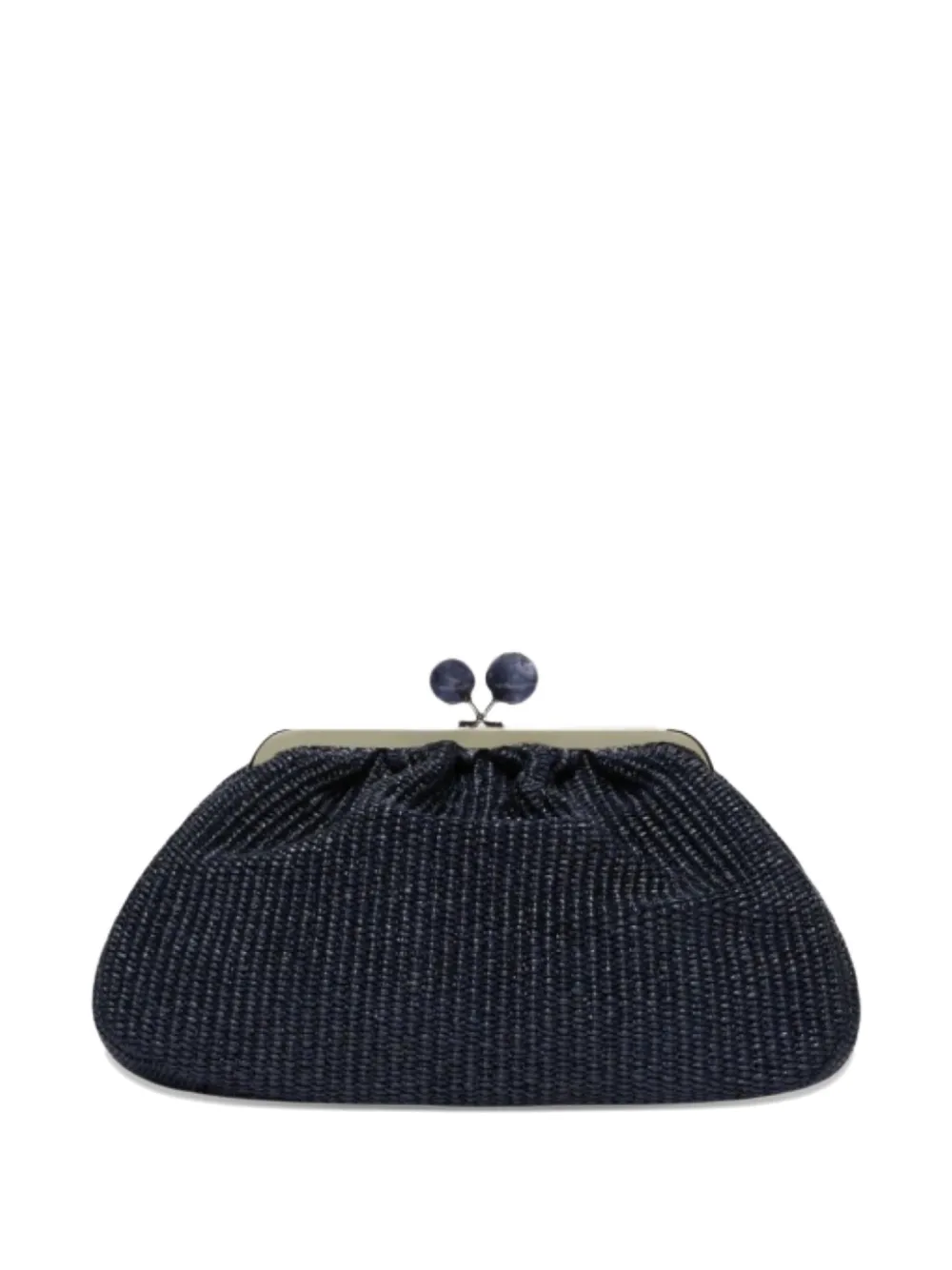  Weekend Max Mara Clutch Pasticcino Media Con Perline - Blu 