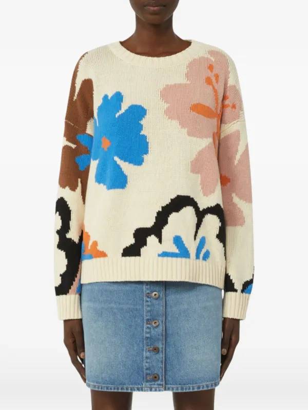 Weekend Max Mara floral-print Sweater | Neutrals | FARFETCH