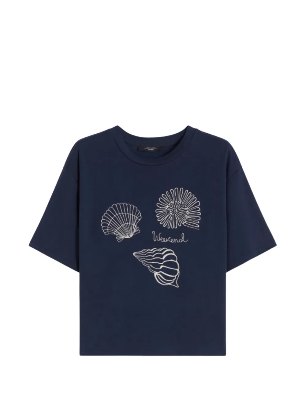 Weekend Max Mara shell-print cotton T-shirt - Blu