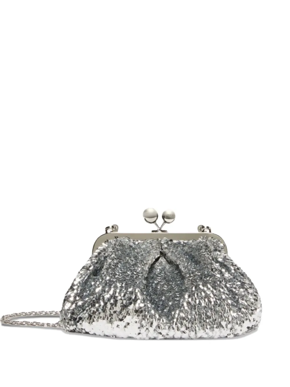 Weekend Max Mara sequin chain clutch bag - Argento