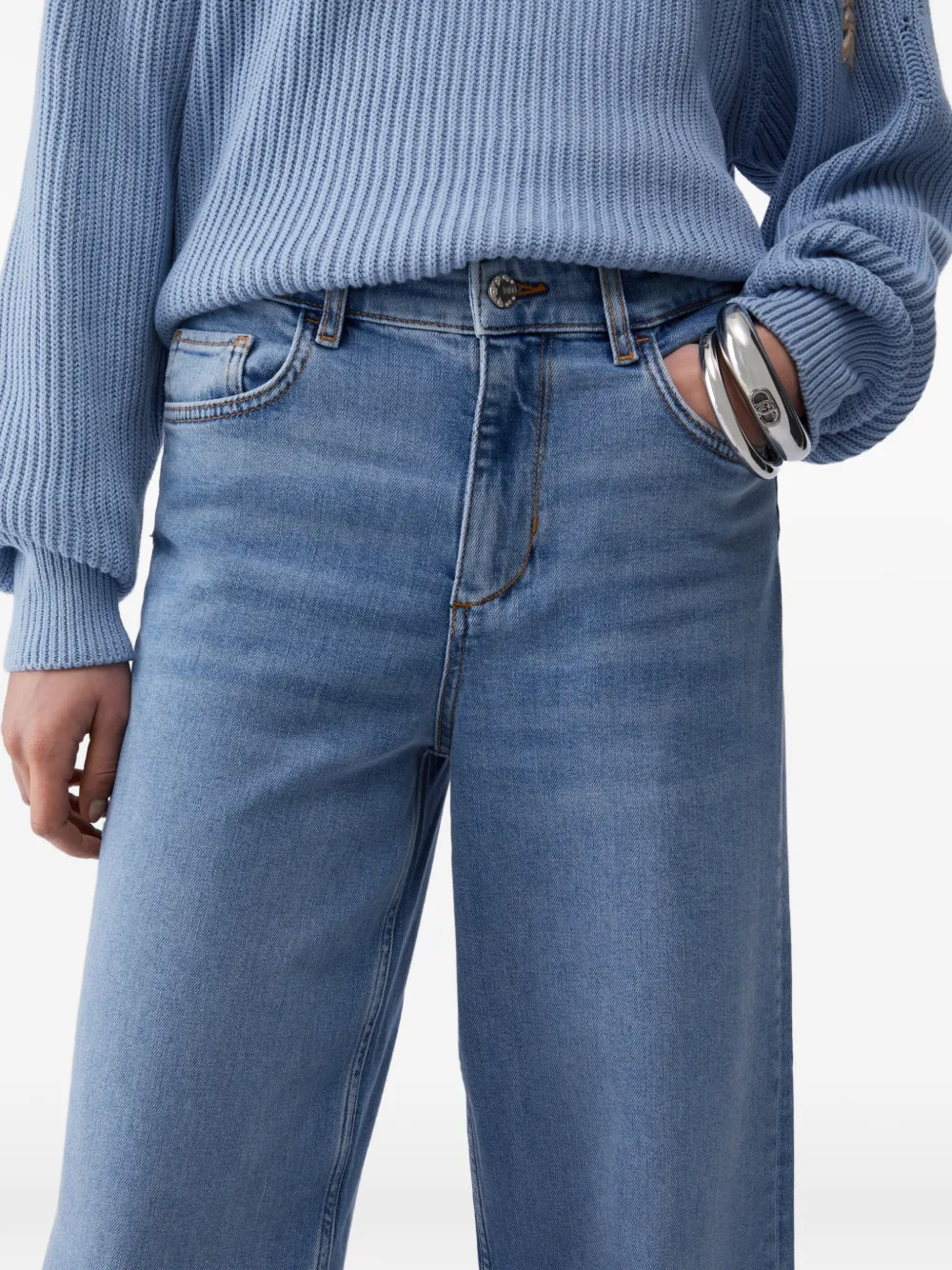 LIU JO Cropped jeans met vijf zakken Blauw