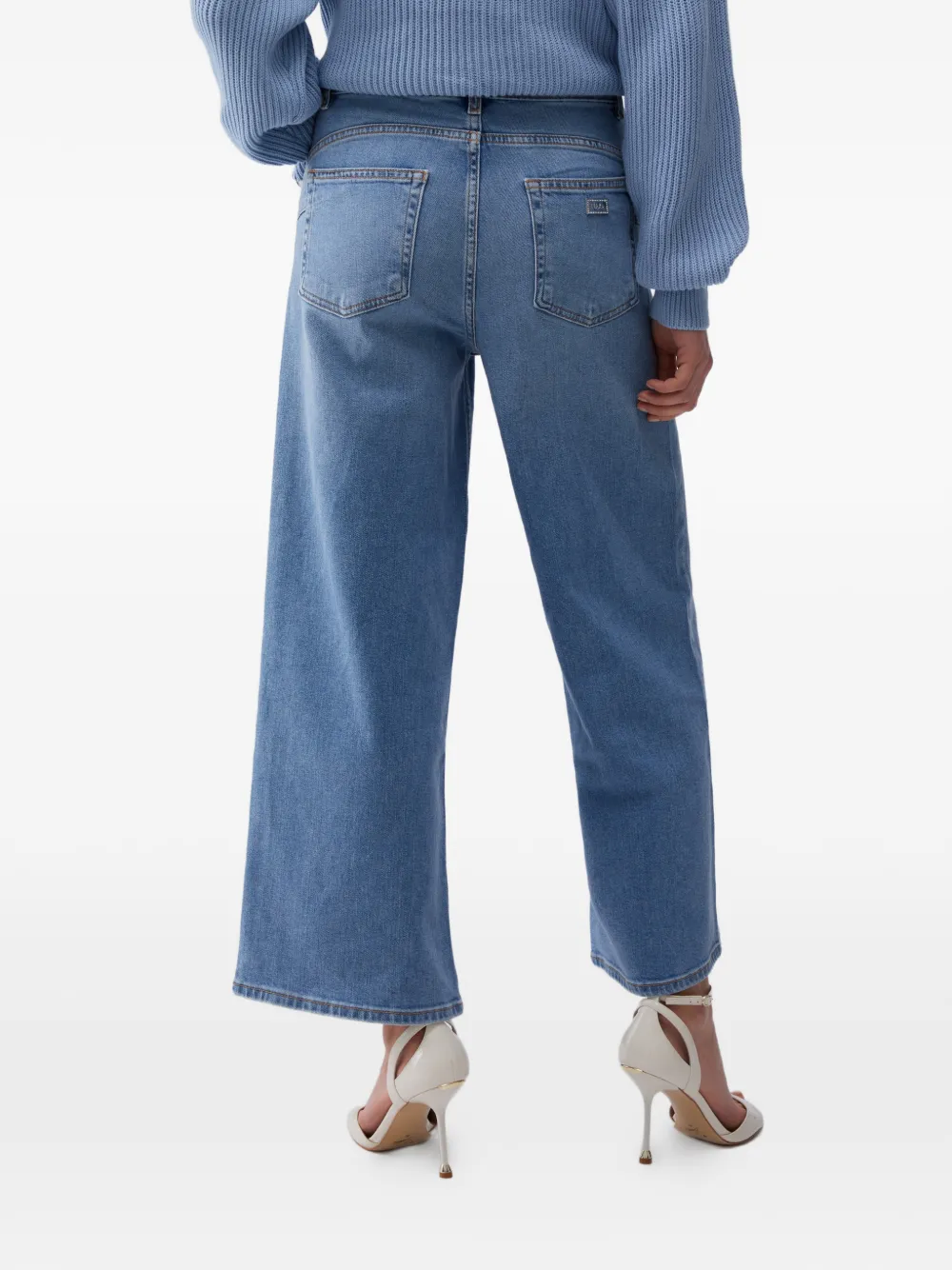 LIU JO Cropped jeans met vijf zakken Blauw