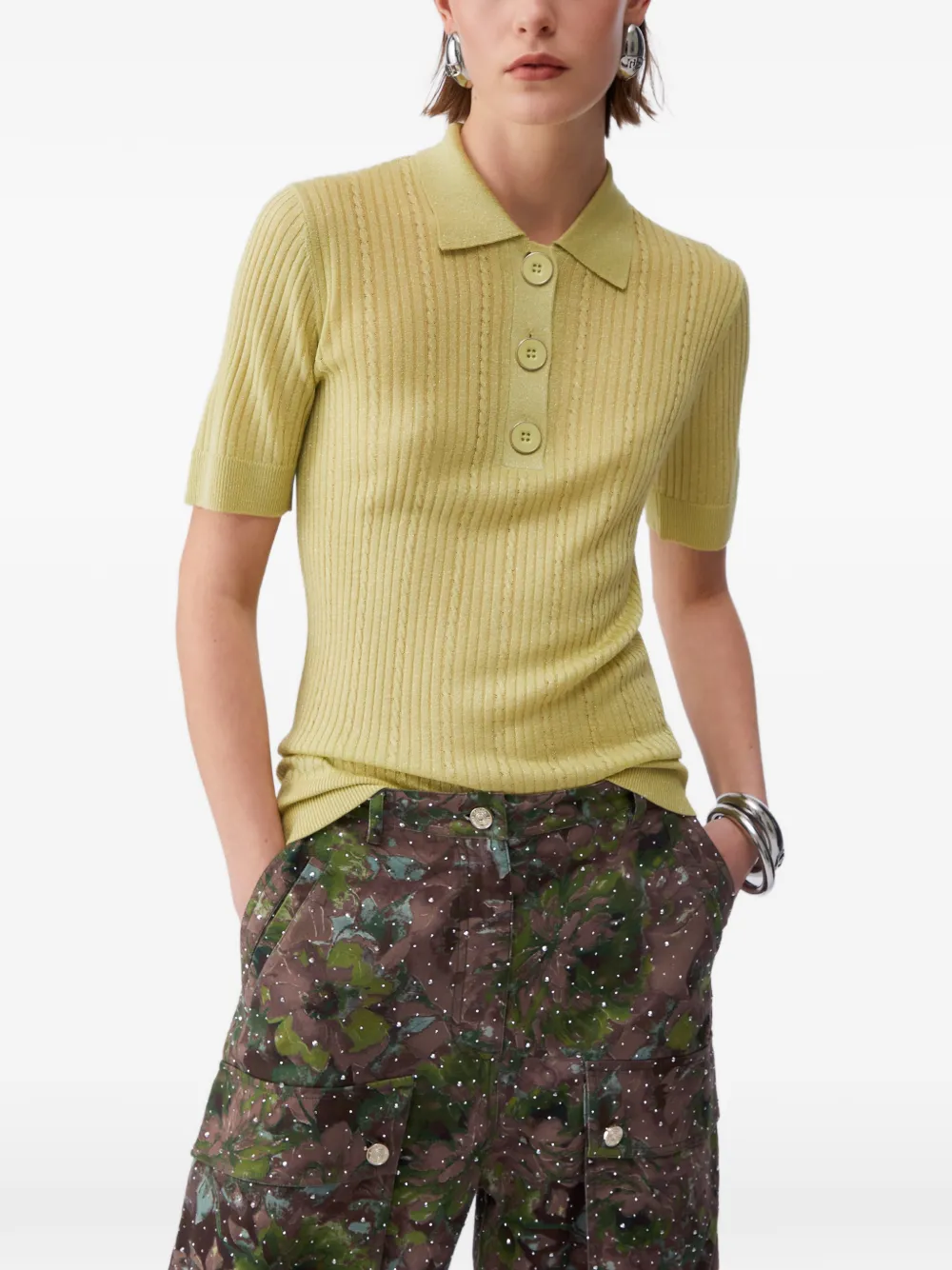  Liu Jo Polo Con Botones - Amarillo 