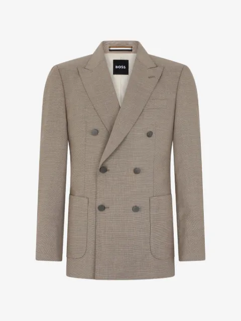 BOSS blazer croisé à revers crantés