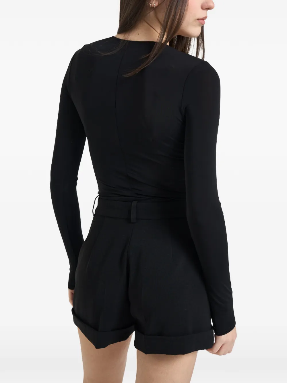  Elisabetta Franchi Knot Long-sleeve Top - Black 