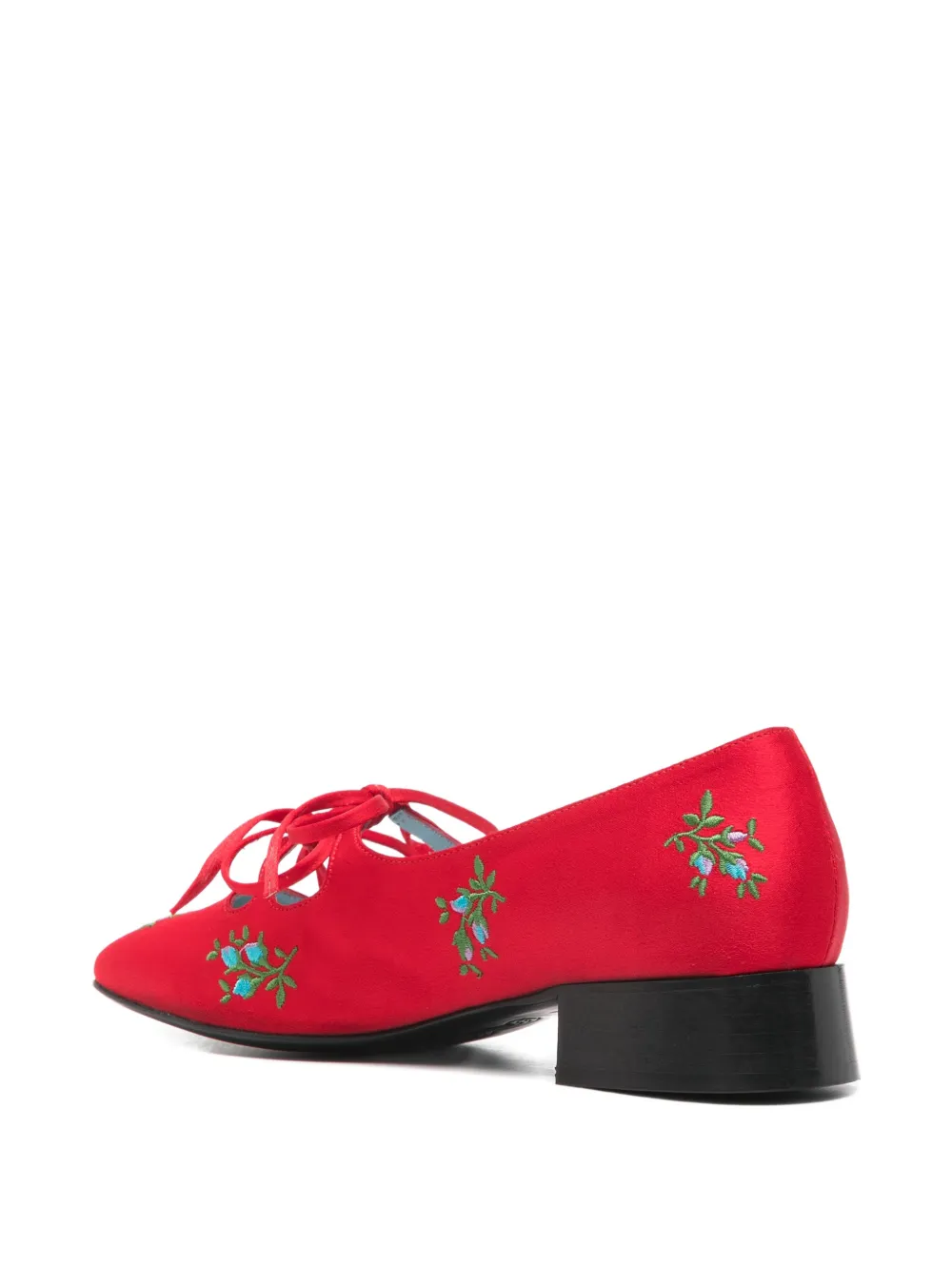 Nicole Saldaña Isabel floral-embroidery pumps Rood