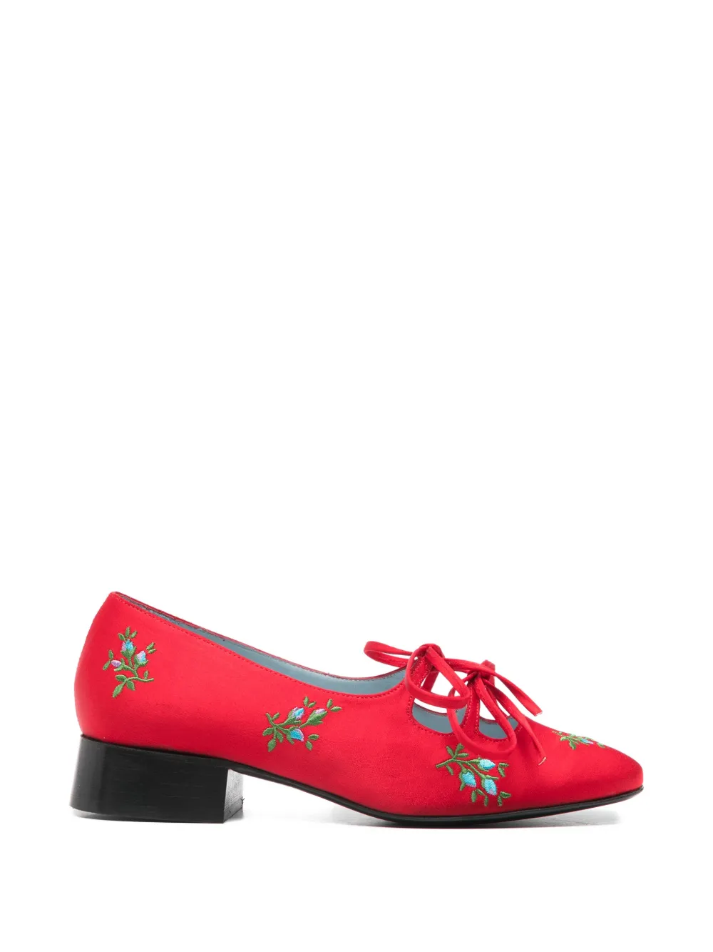 Nicole Saldaña Isabel floral-embroidery pumps Rood
