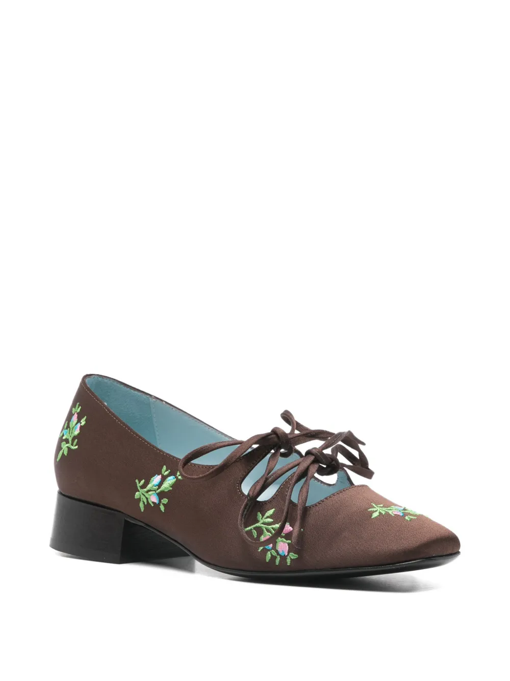 Nicole Saldaña Isabel floral-embroidered pumps Bruin