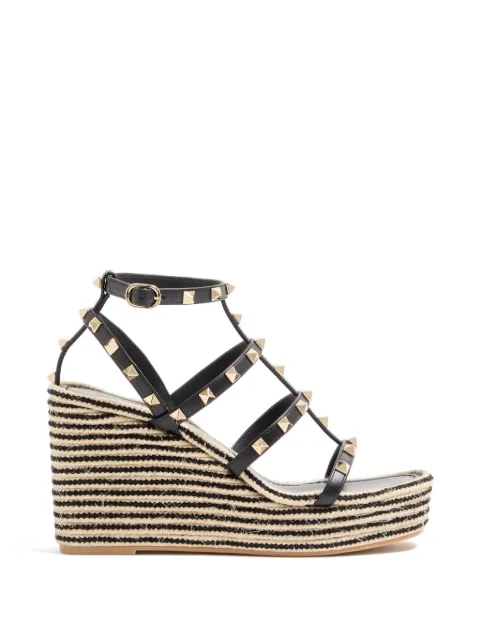 Valentino Garavani Rockstud striped espadrilles